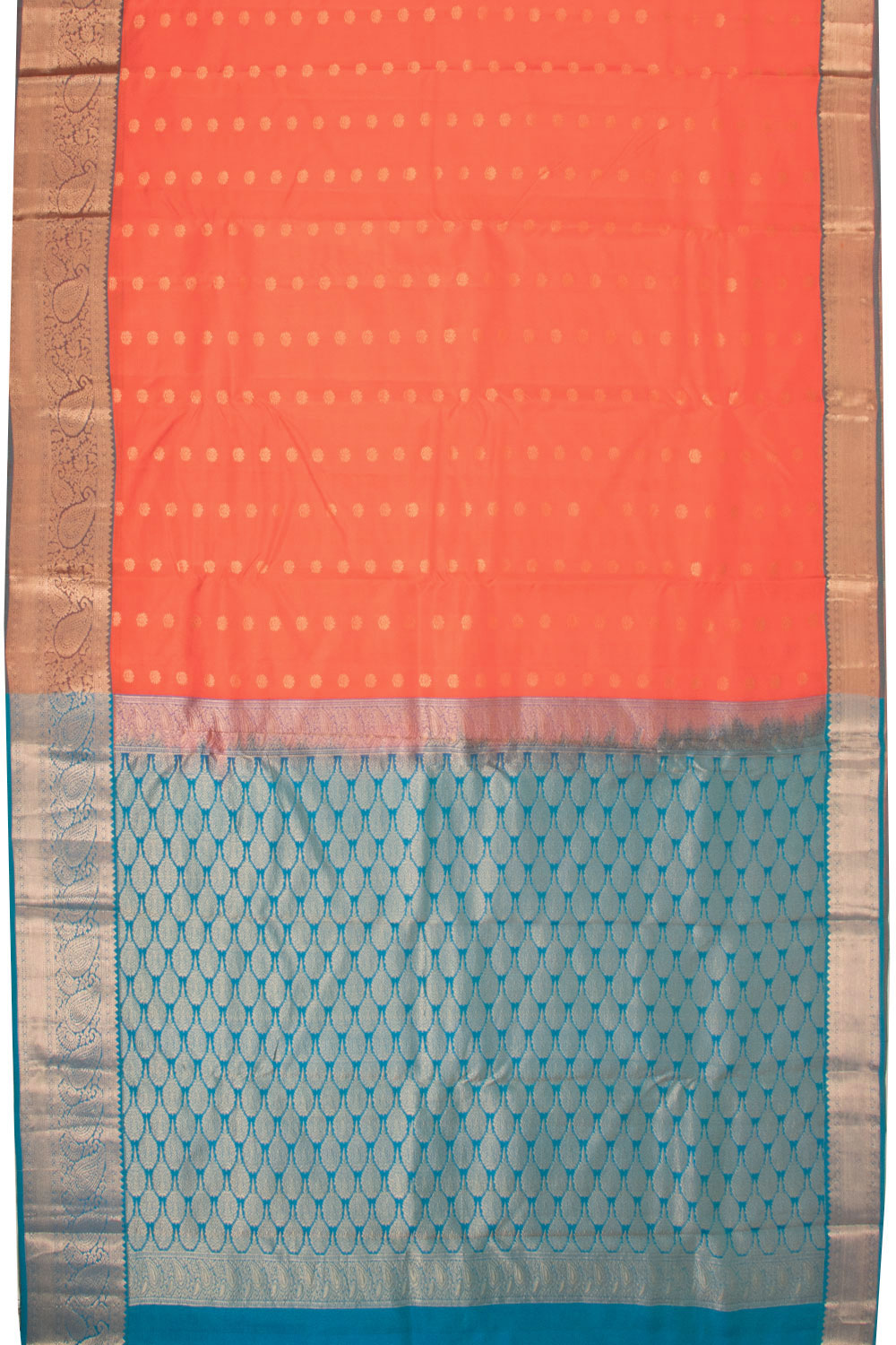 Orange Pure Silk Kanjivaram Saree 10071869