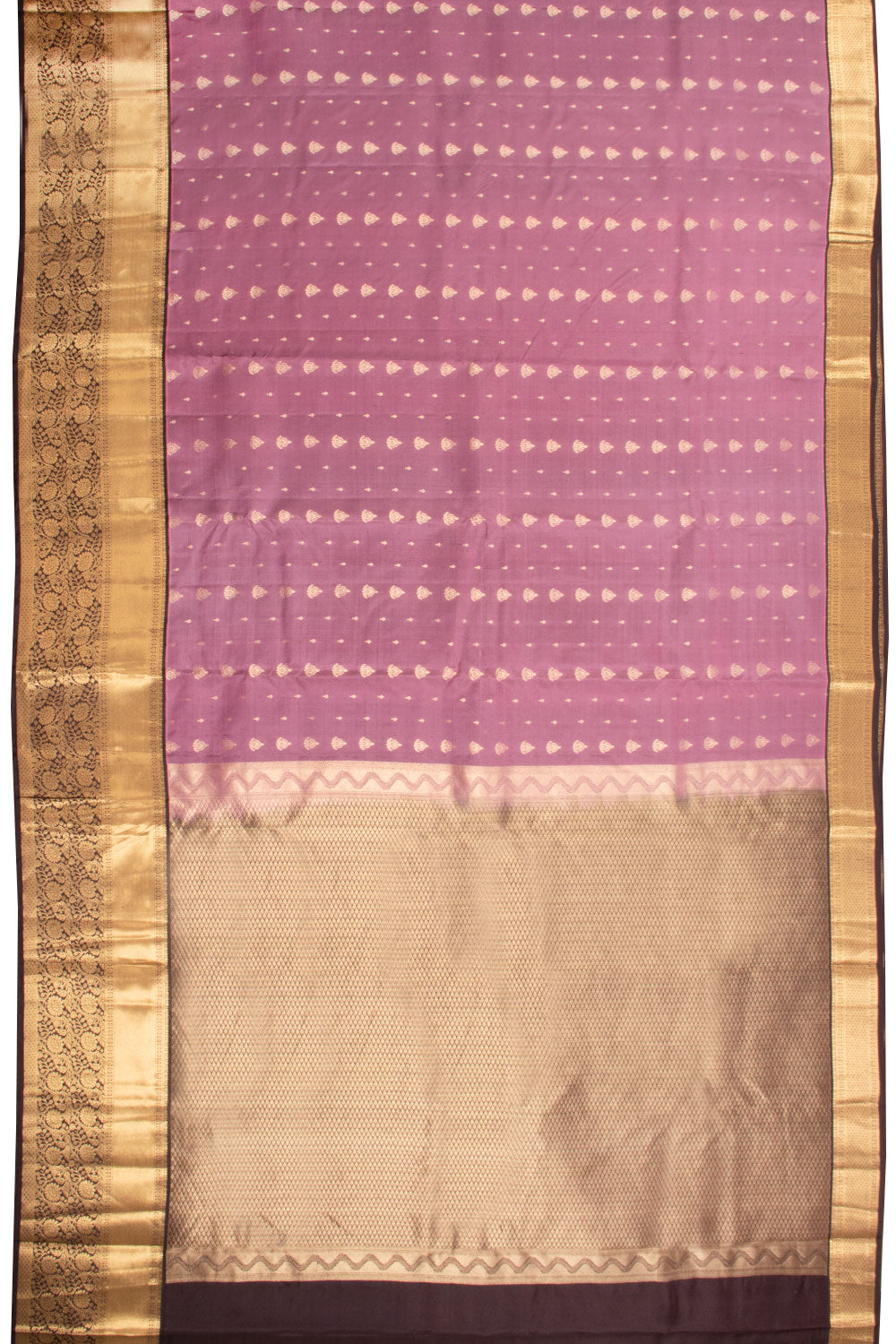 Mauve Pink Pure Silk Kanjivaram Saree