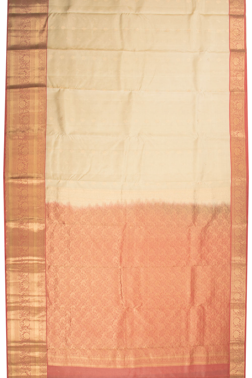 Beige Pure Silk Kanjivaram Saree