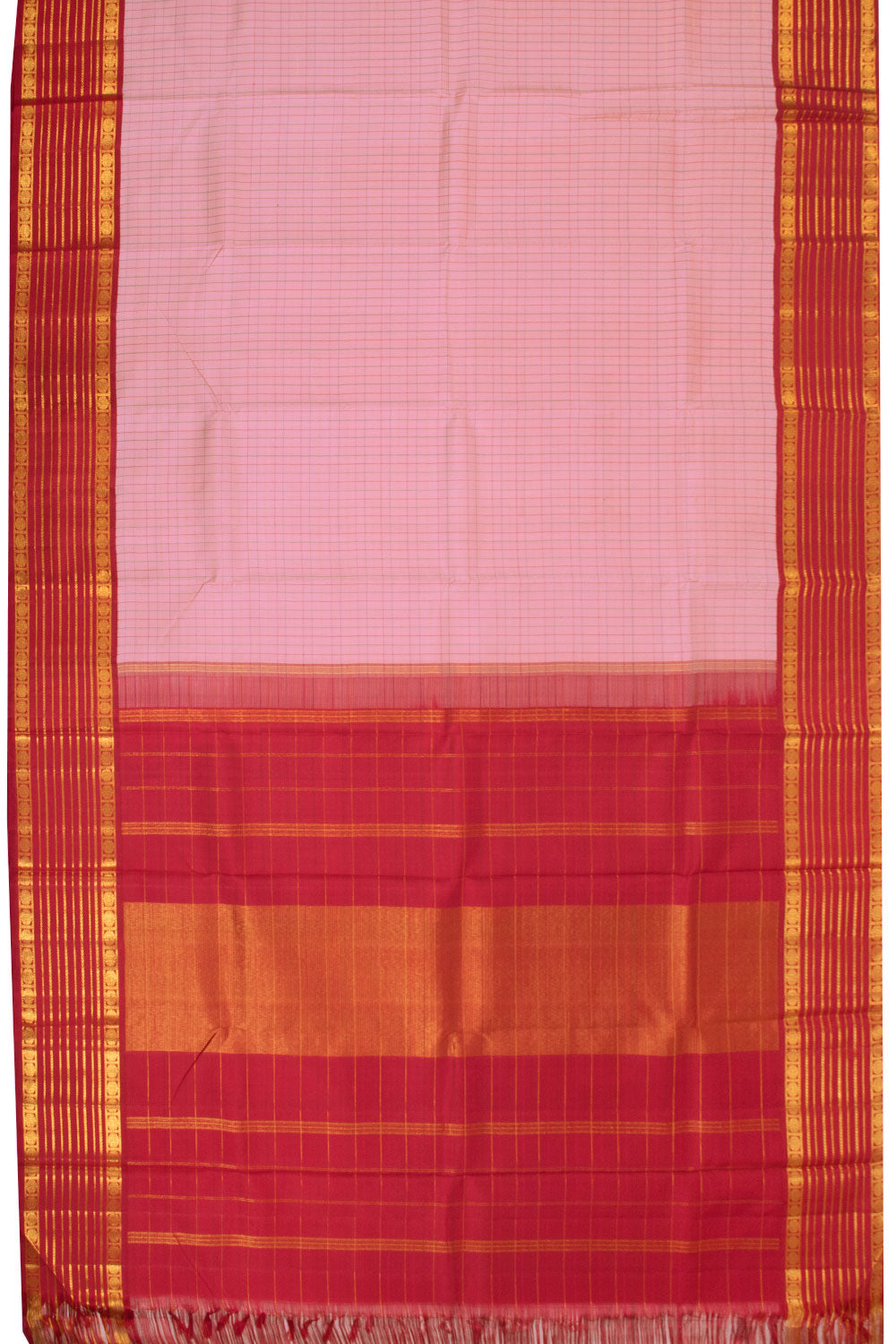 Pink Korvai Kanjivaram Silk Saree