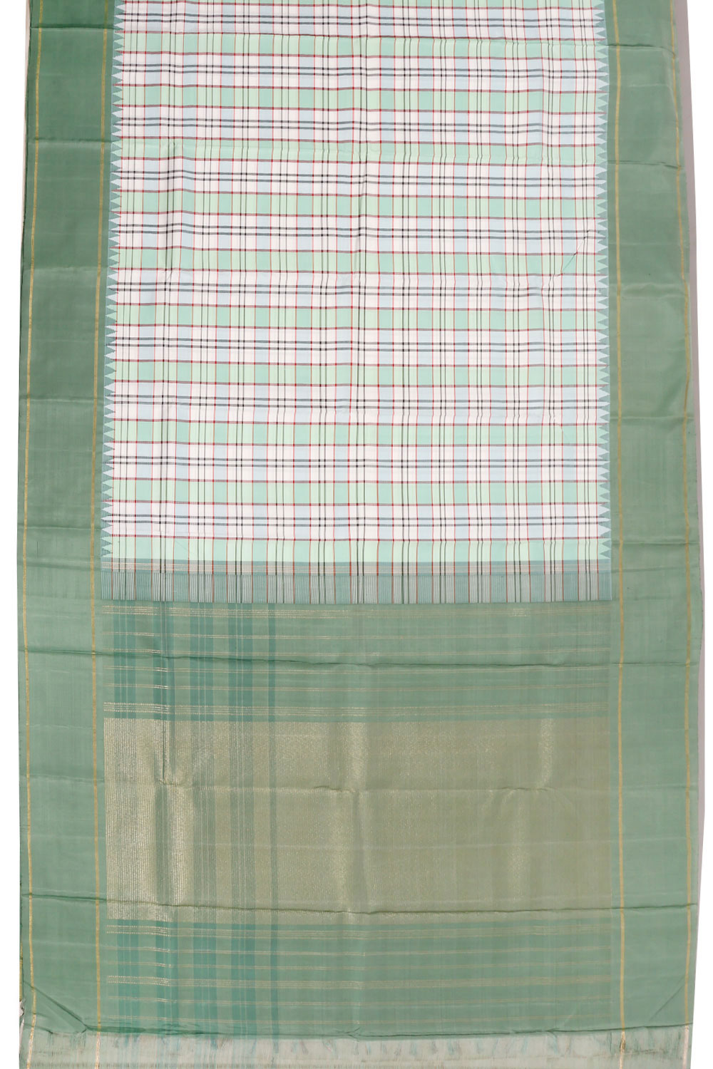 Green Korvai Kanjivaram Silk Saree