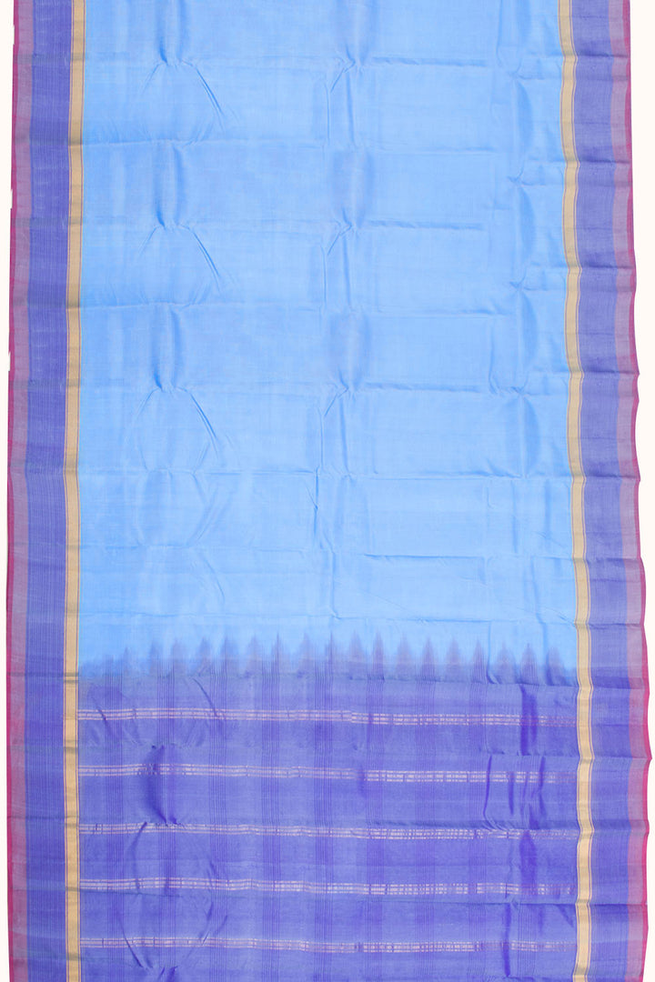 Sky Blue Handloom Pure Silk Kanjivaram Saree 10071956