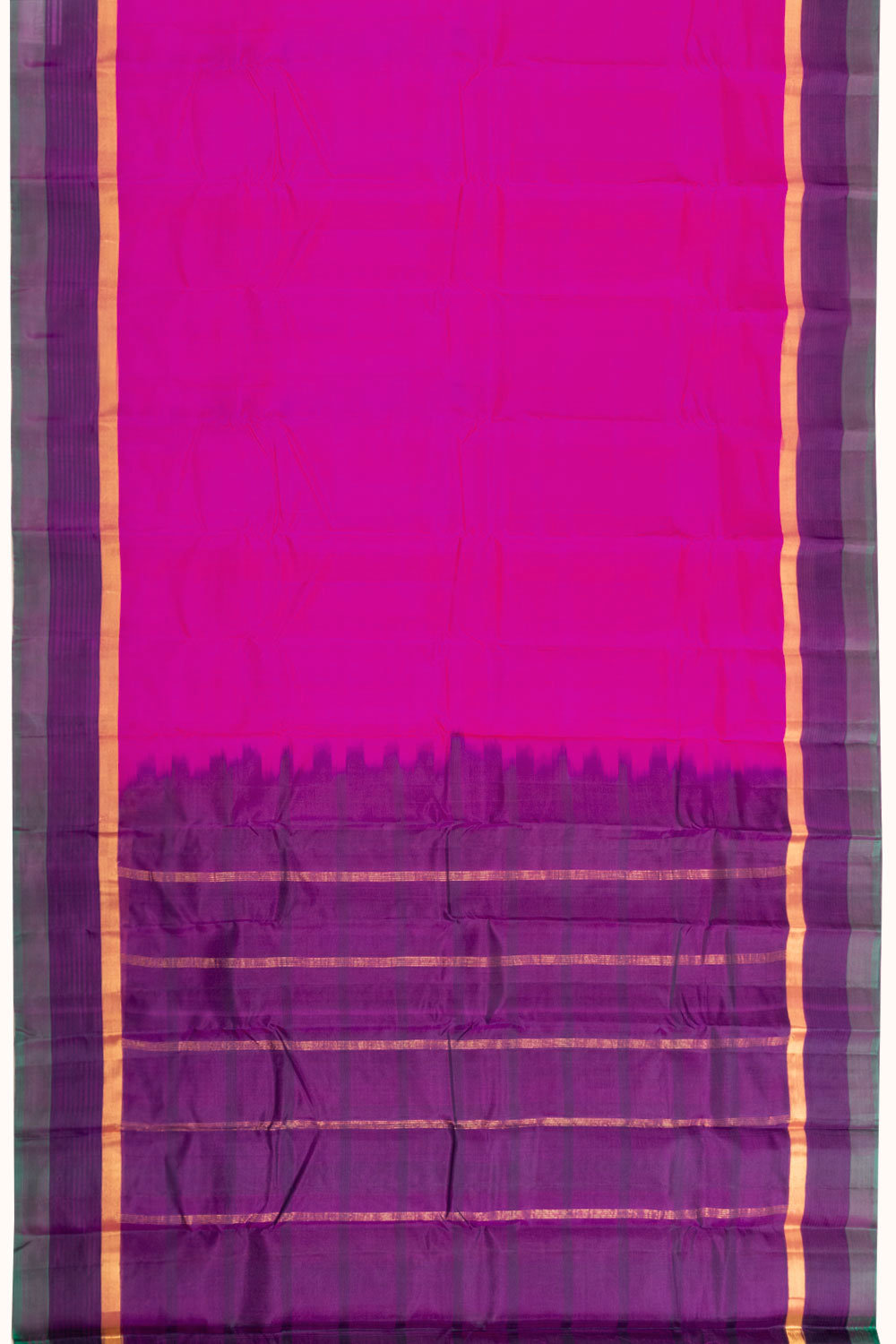 Magenta Handloom Pure Silk Kanjivaram Saree 10071957