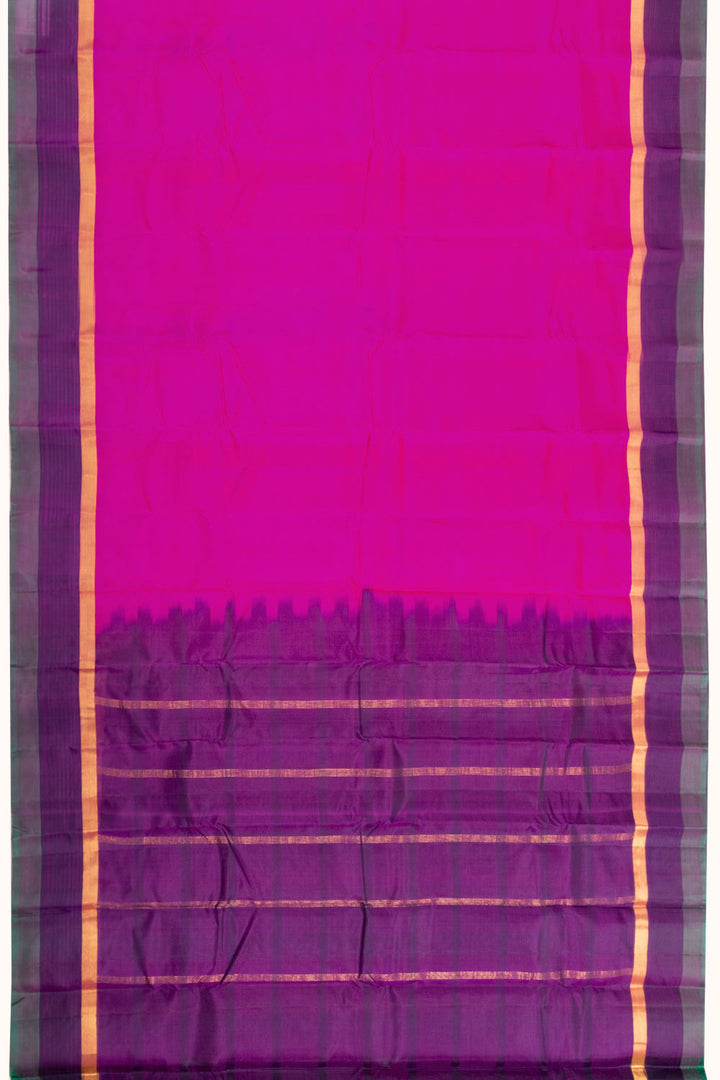 Magenta Handloom Pure Silk Kanjivaram Saree 10071957