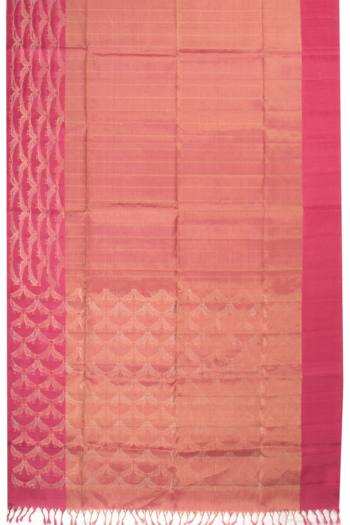 Peach Kanjivaram Soft Silk Saree