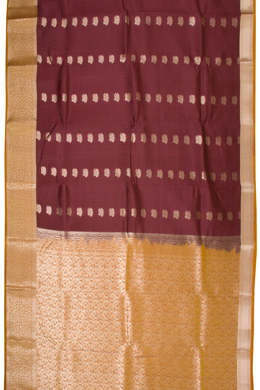 Brown Kanjivaram Blended Silk Saree