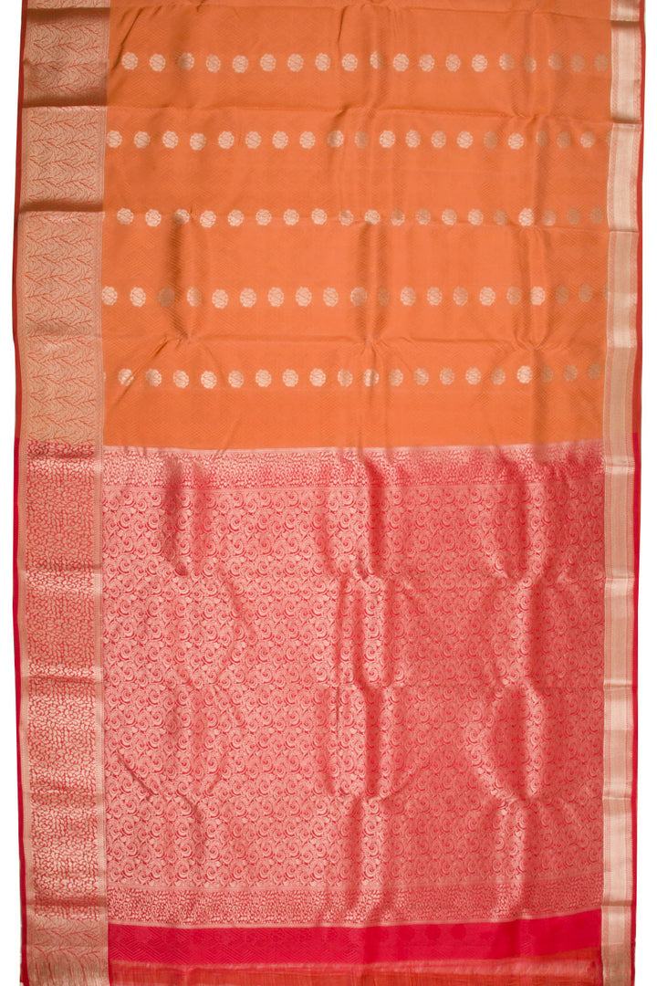 Orange Kanjivaram Blended Silk Saree