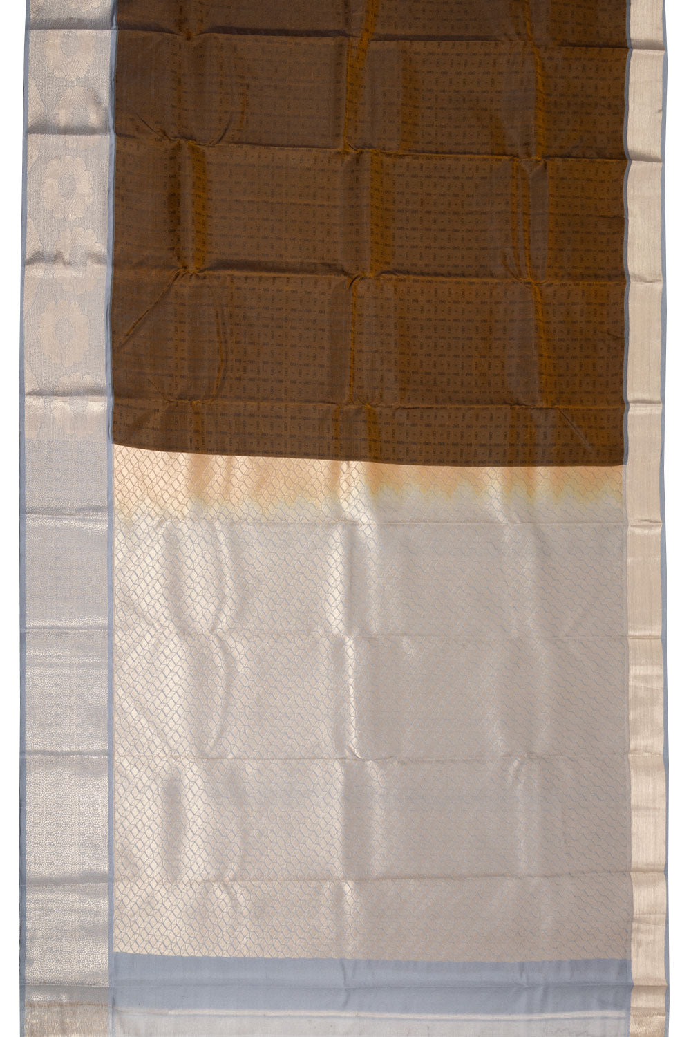 Brown Kanjivaram Blended Silk Saree