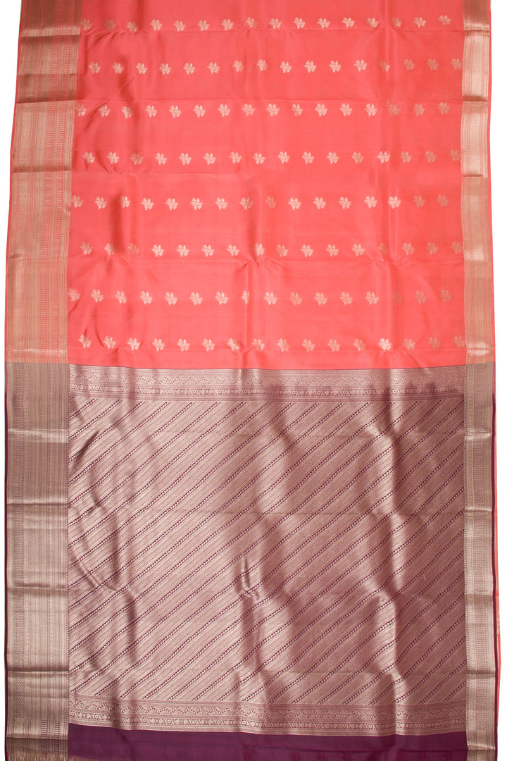 Peach Kanjivaram Blended Silk Saree