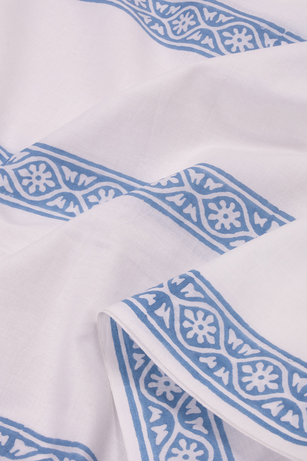 White Hand Block Printed Cotton Salwar Suit Material 10072117