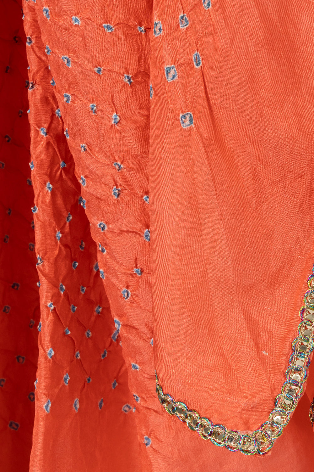 Peach Bandhani Mulberry Silk Dupattas 10072123