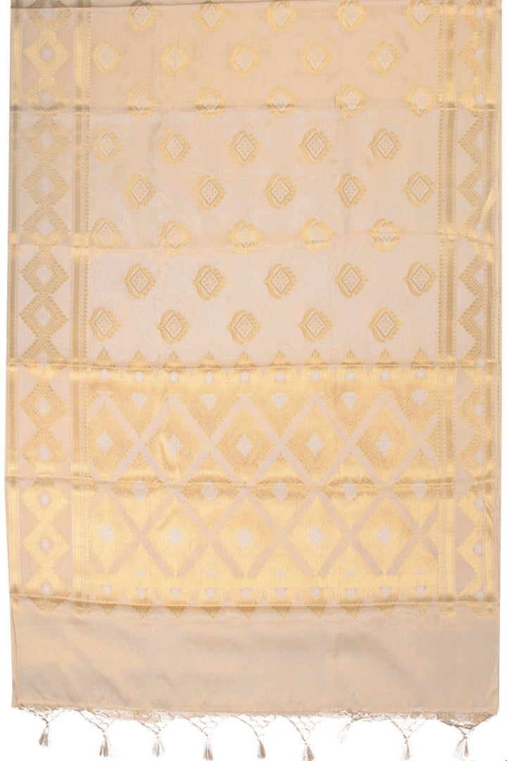 Cream Banarasi Tissue Silk Saree 10072277