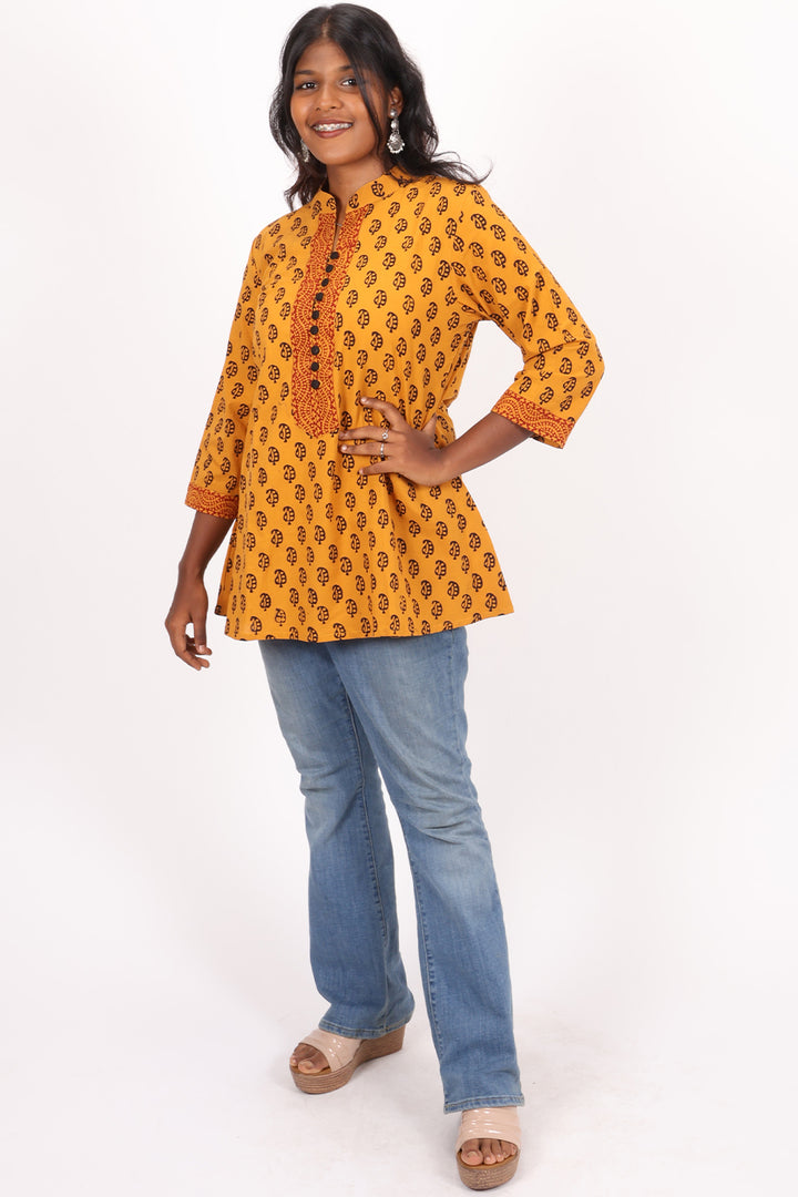 Yellow Bagh Printed Cotton Kurti