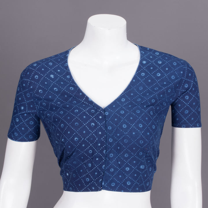 Blue Indigo Printed Cotton Blouse 10072464