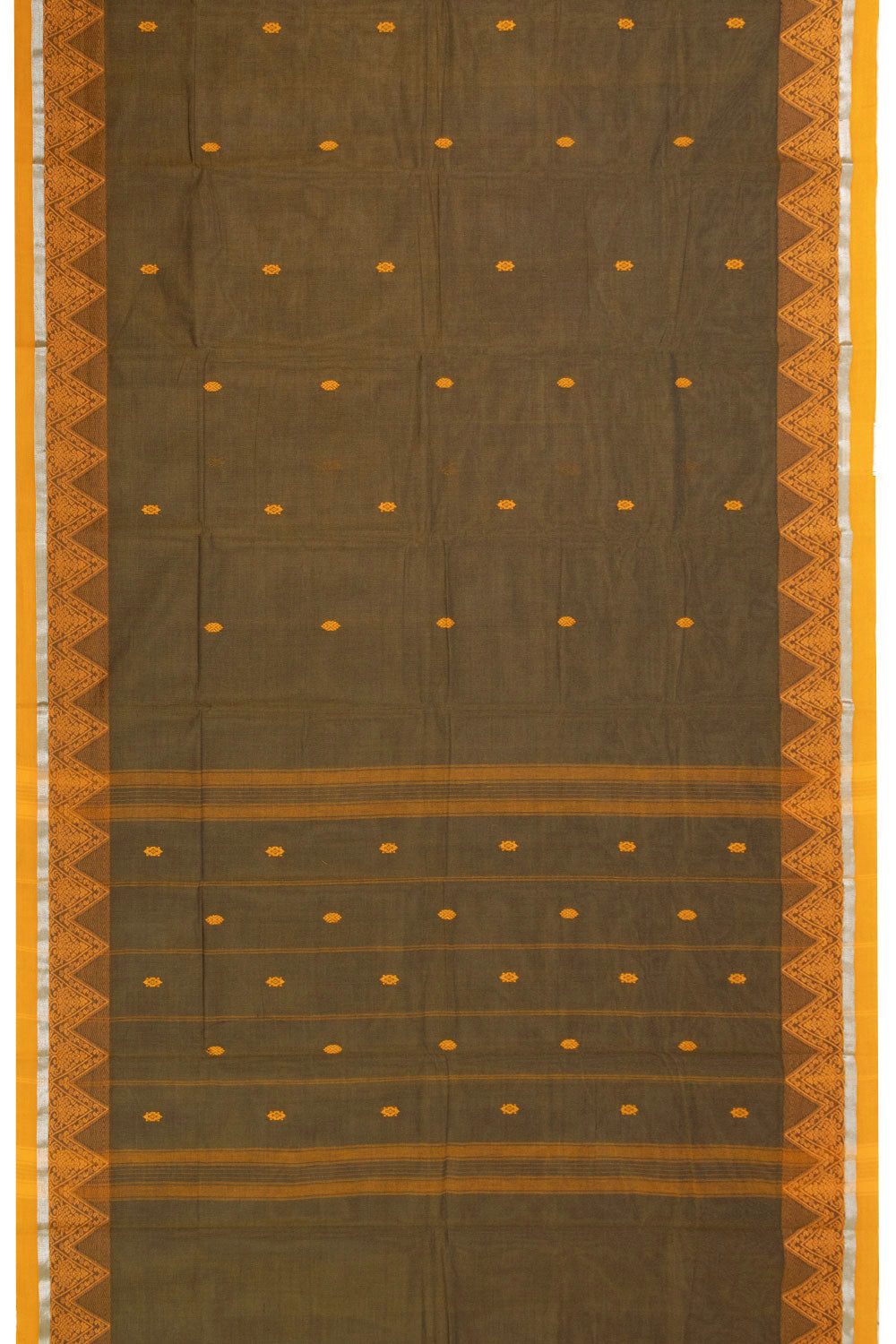 Brown Handloom Chettinad Cotton Saree 10072602