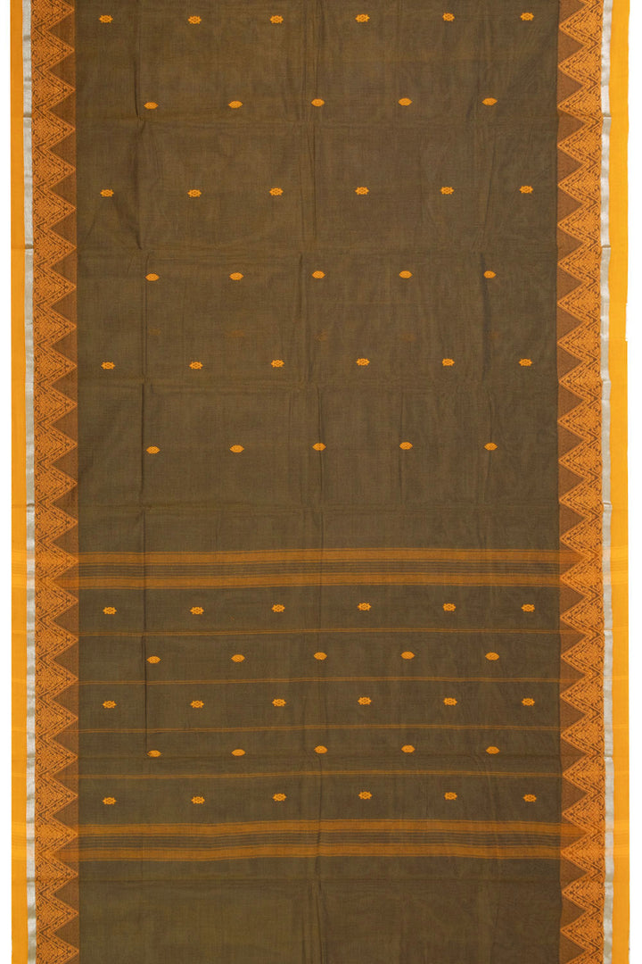 Brown Handloom Chettinad Cotton Saree 10072602