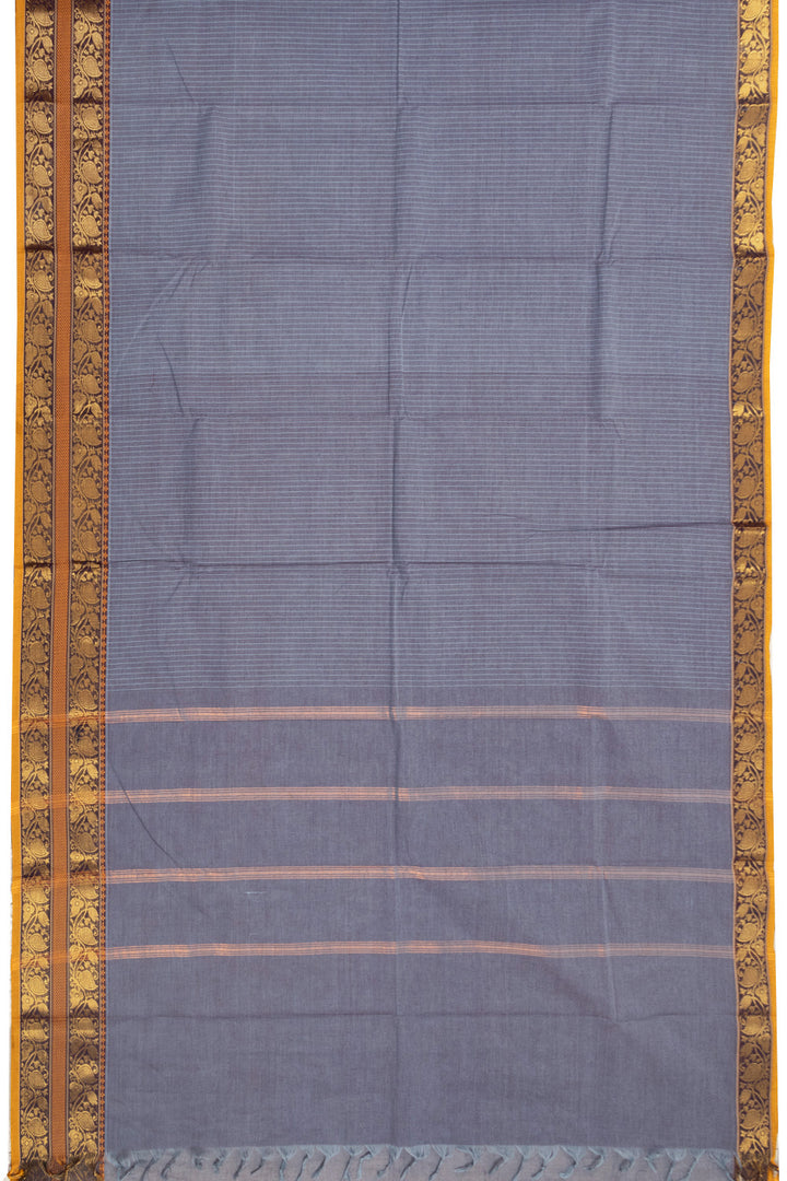 Grey Handloom Chettinad Cotton Saree 10072609