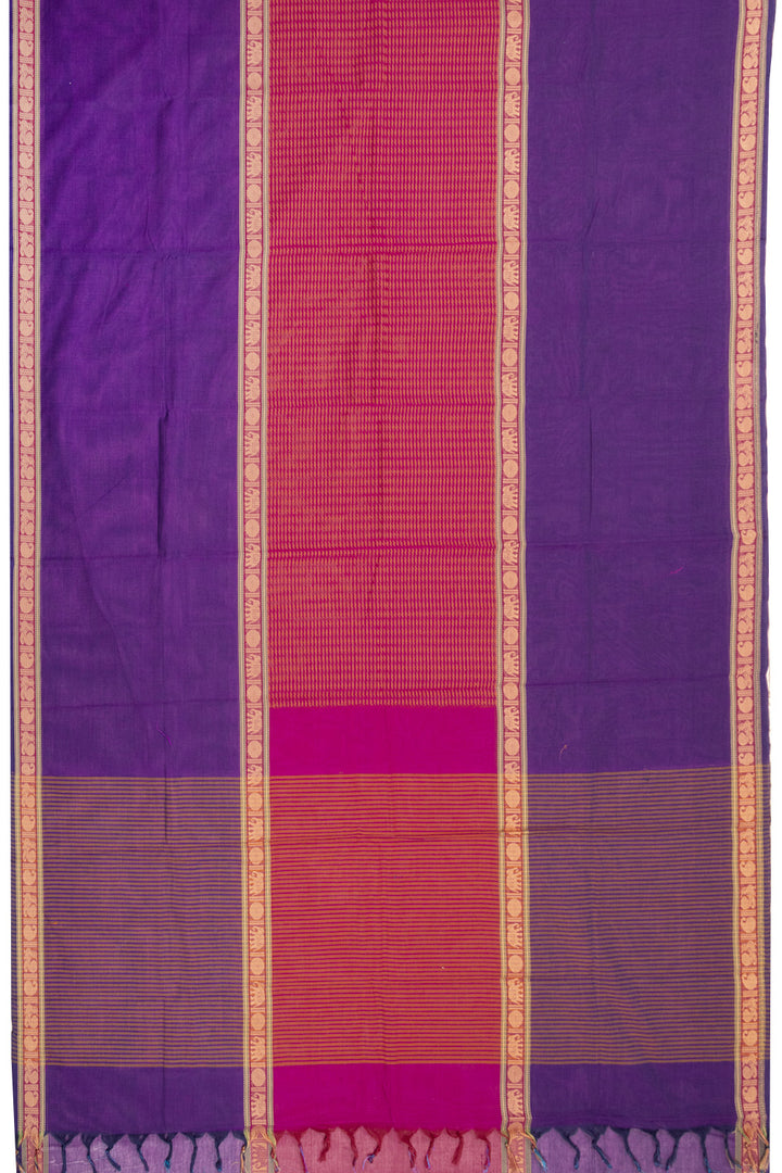 Purple Handloom Chettinad Cotton Saree 10072616