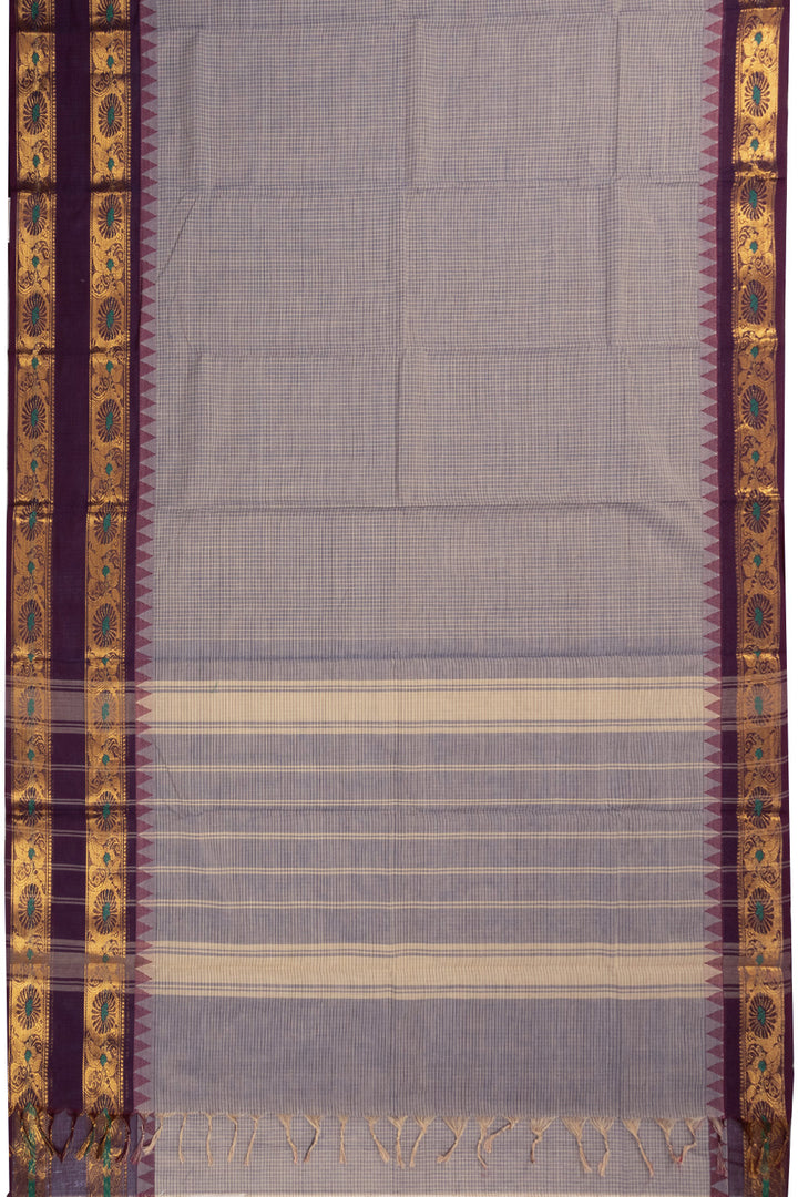 Grey Handloom Chettinad Cotton Saree 10072627