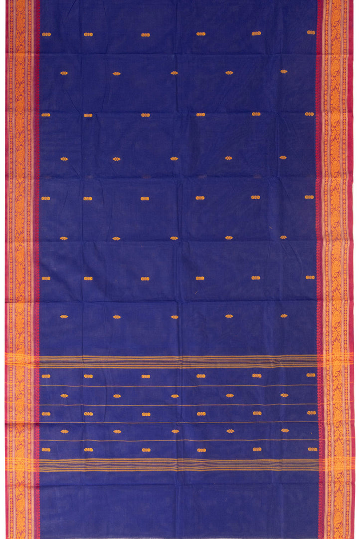 Blue Handloom Chettinad Cotton Saree 10072693