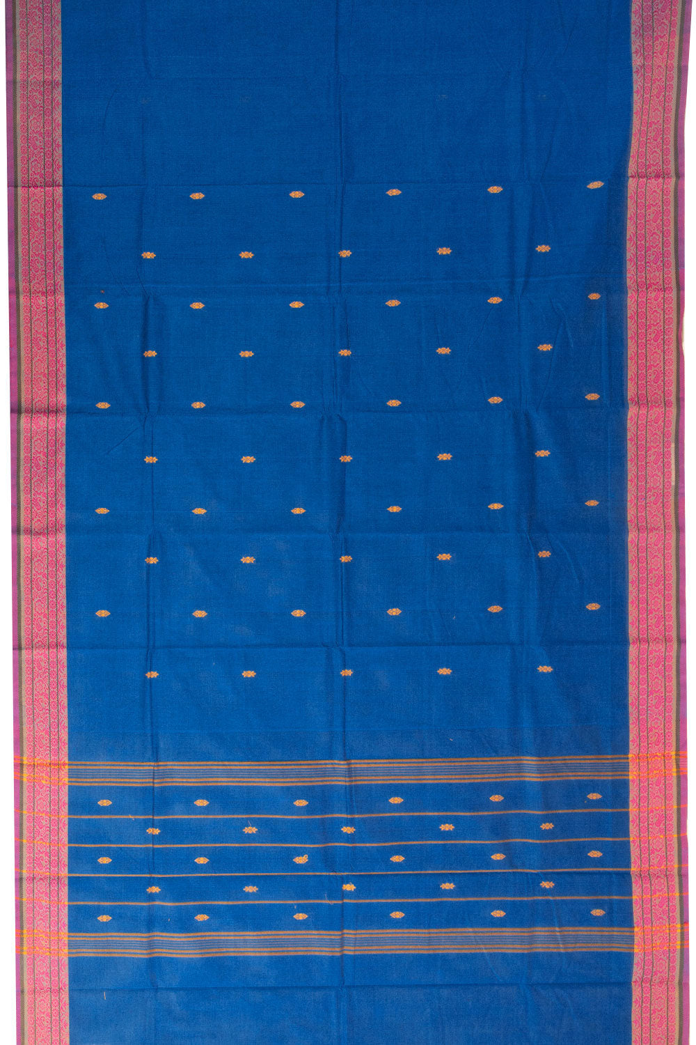 Blue Handloom Chettinad Cotton Saree 10072696