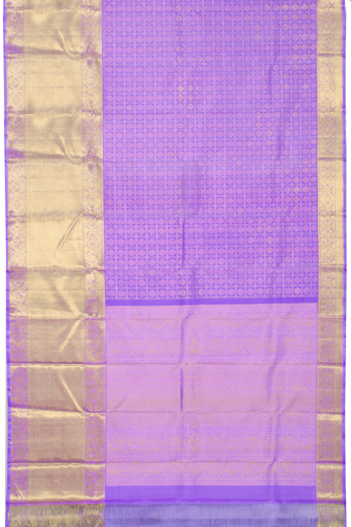 Lavender Pure Zari Bridal Kanjivaram Silk Saree 10072744