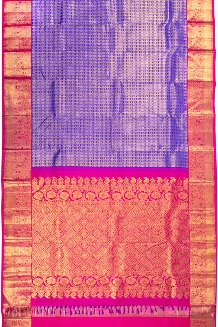 Purple Korvai Bridal Kanjivaram Silk Saree 10072746