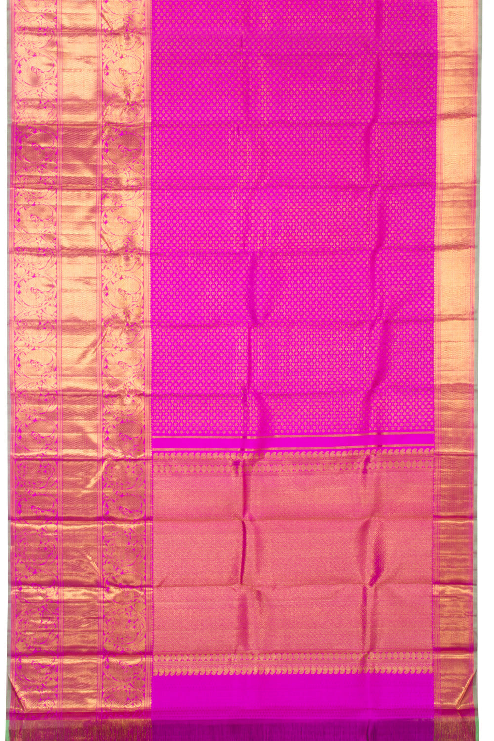 Rani Pink Pure Zari Bridal Kanjivaram Silk Saree 10072755