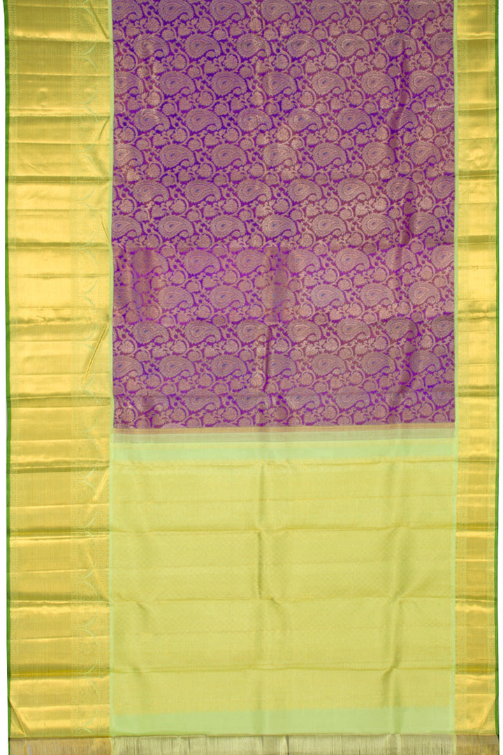 Purple Pure Zari Korvai Bridal Kanjivaram Silk Saree 10072758