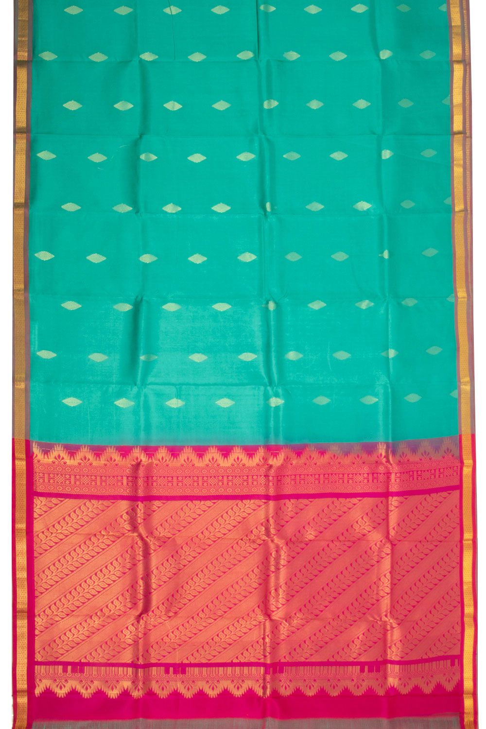 Teal Green Handloom Kanchipuram Pure Silk Saree 10072806