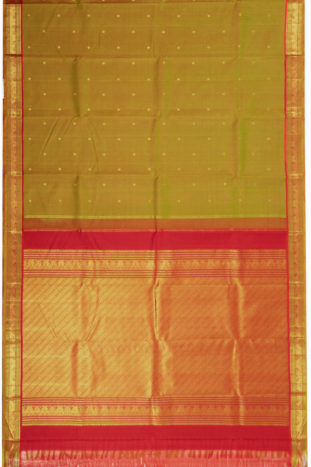 Green Handloom Pure Silk Kanjivaram Saree 10072831