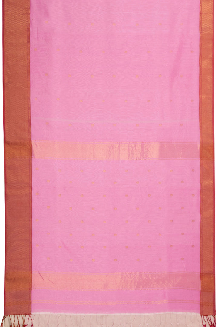 Pink Handloom Maheshwari Silk Cotton Saree 10073141