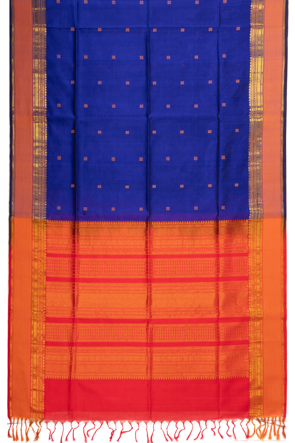 Blue Handloom Kanchi Silk Cotton Saree 10073573