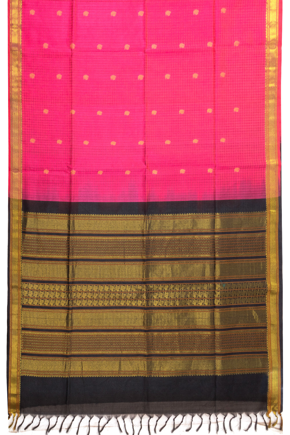 Pink Handloom Kanchi Silk Cotton Saree 10073574