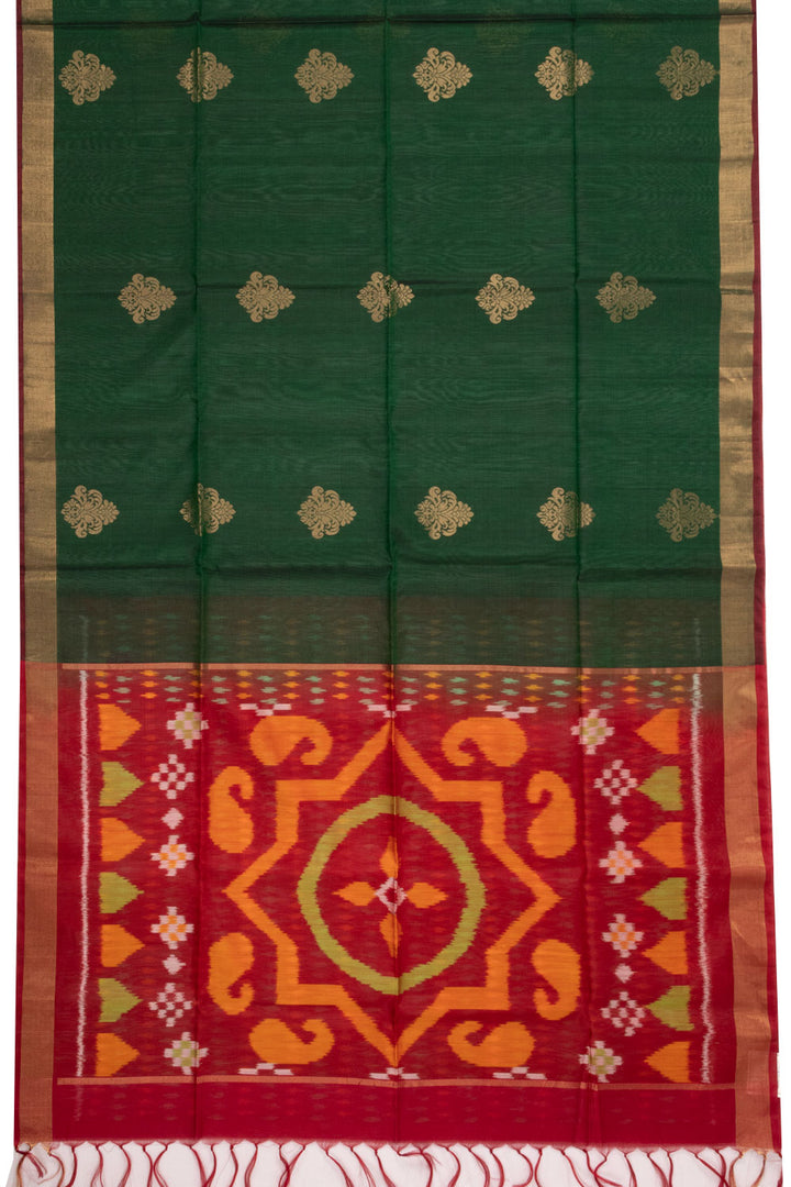 Green Handloom Kovai Silk Cotton Saree 10073778