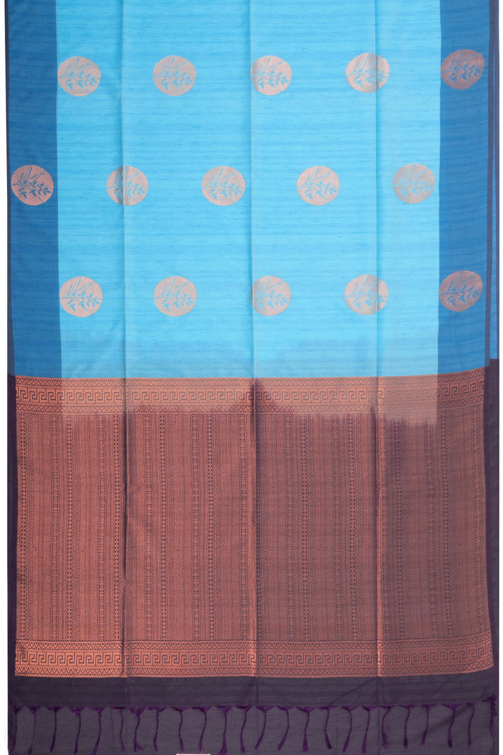 Blue Jute Weave Kanjivaram Silk Saree 10073847