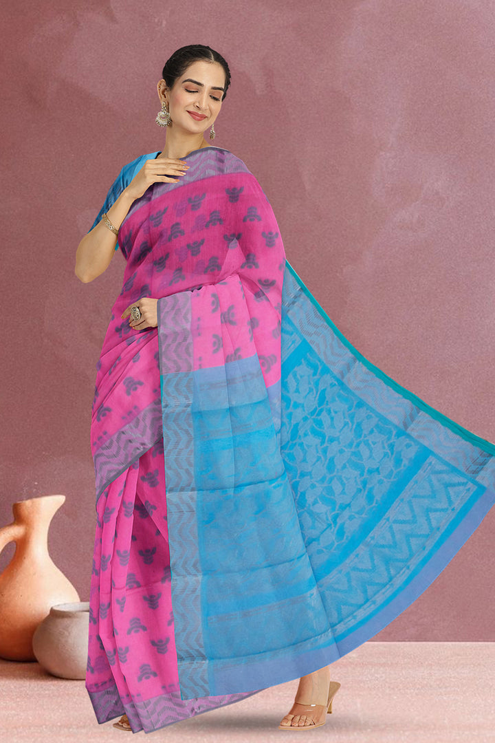 Pink South Silk Cotton Saree 10073594