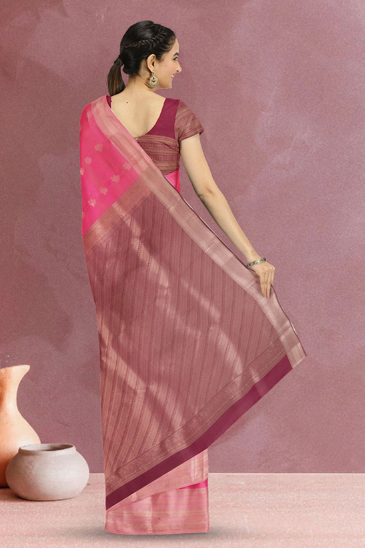 Pink Handloom Kanjivaram Silk Saree 10073839