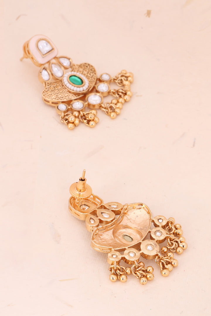 Handcrafted Gold Plated Kundan Earring