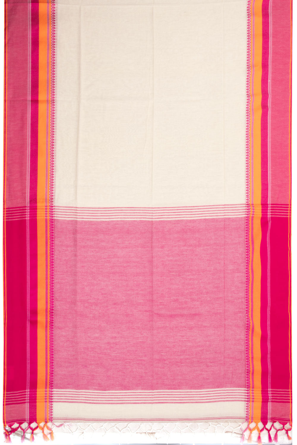 White Shantipur Tant Bengal Cotton Saree