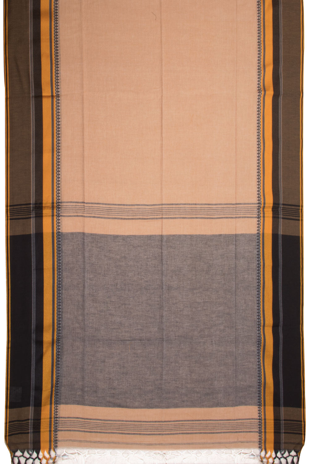 Beige Shantipur Tant Bengal Cotton Saree