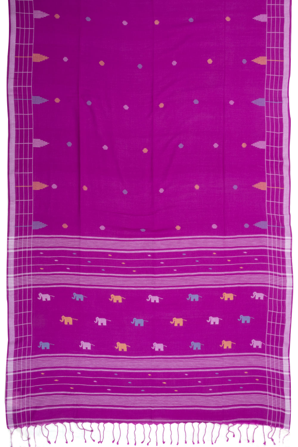 Violet Handloom Khadi Jamdani Cotton Saree