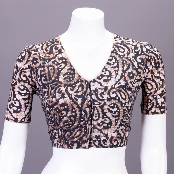 Brown Batik Printed Cotton Blouse 