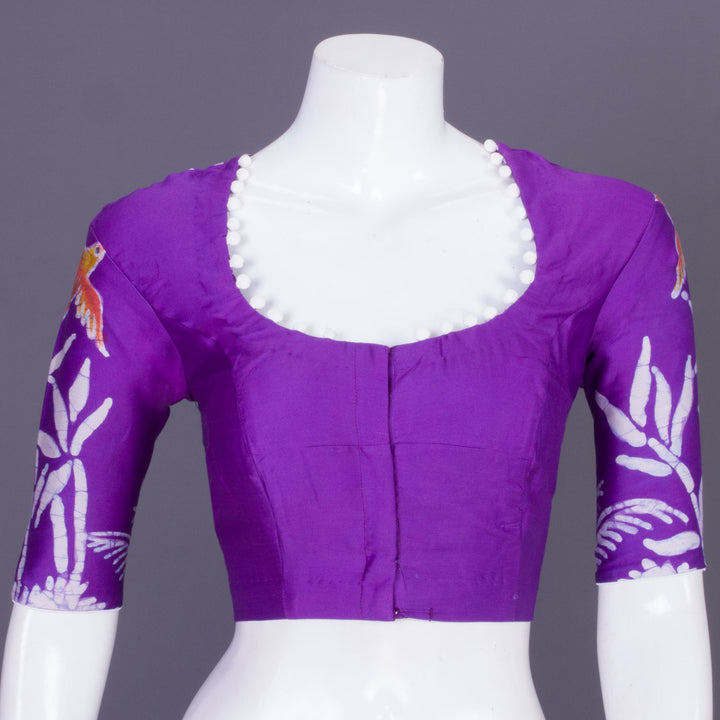 Violet Batik Handpainted Cotton Blouse 10070220 - Avishya