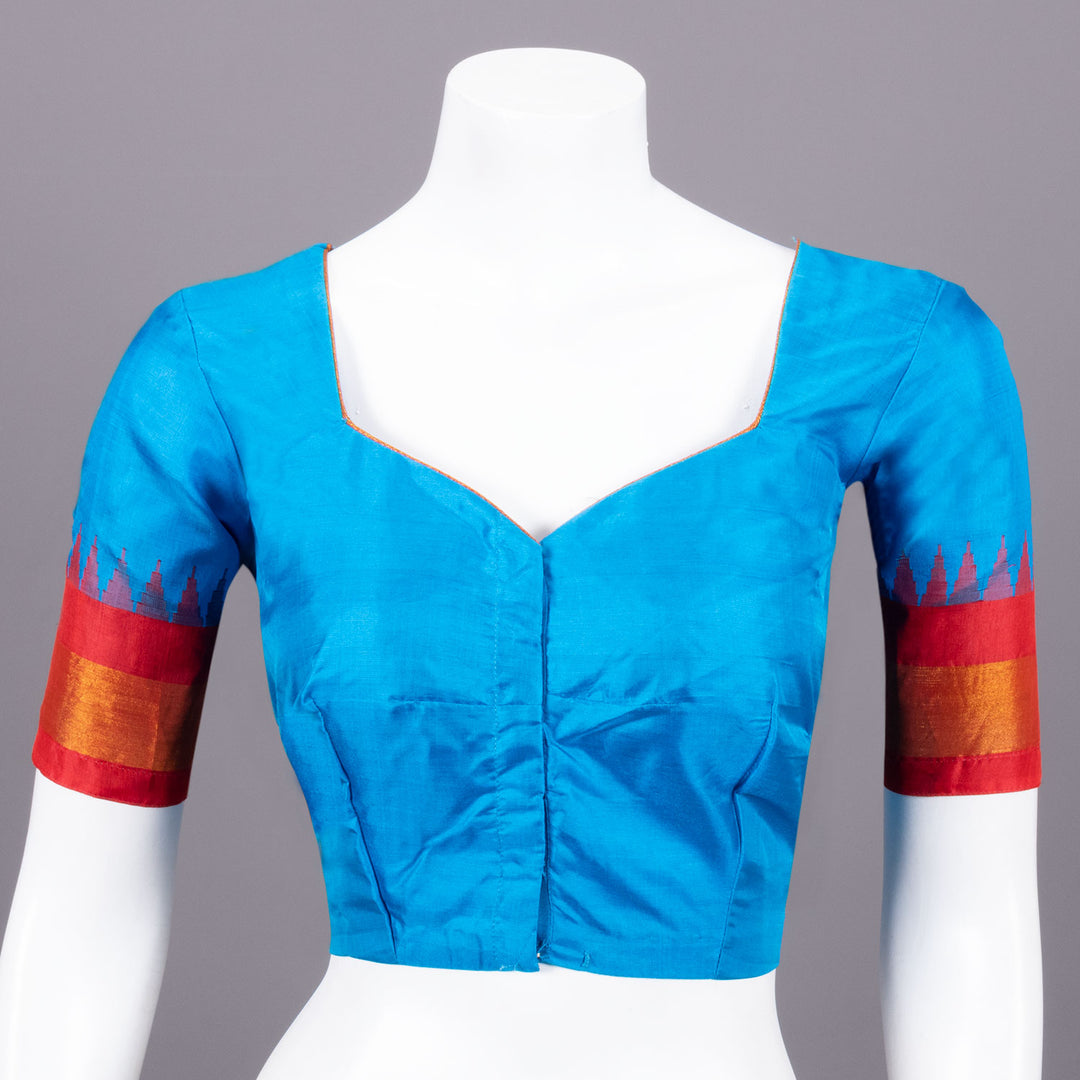 Azure Blue Gadwal Silk Blouse