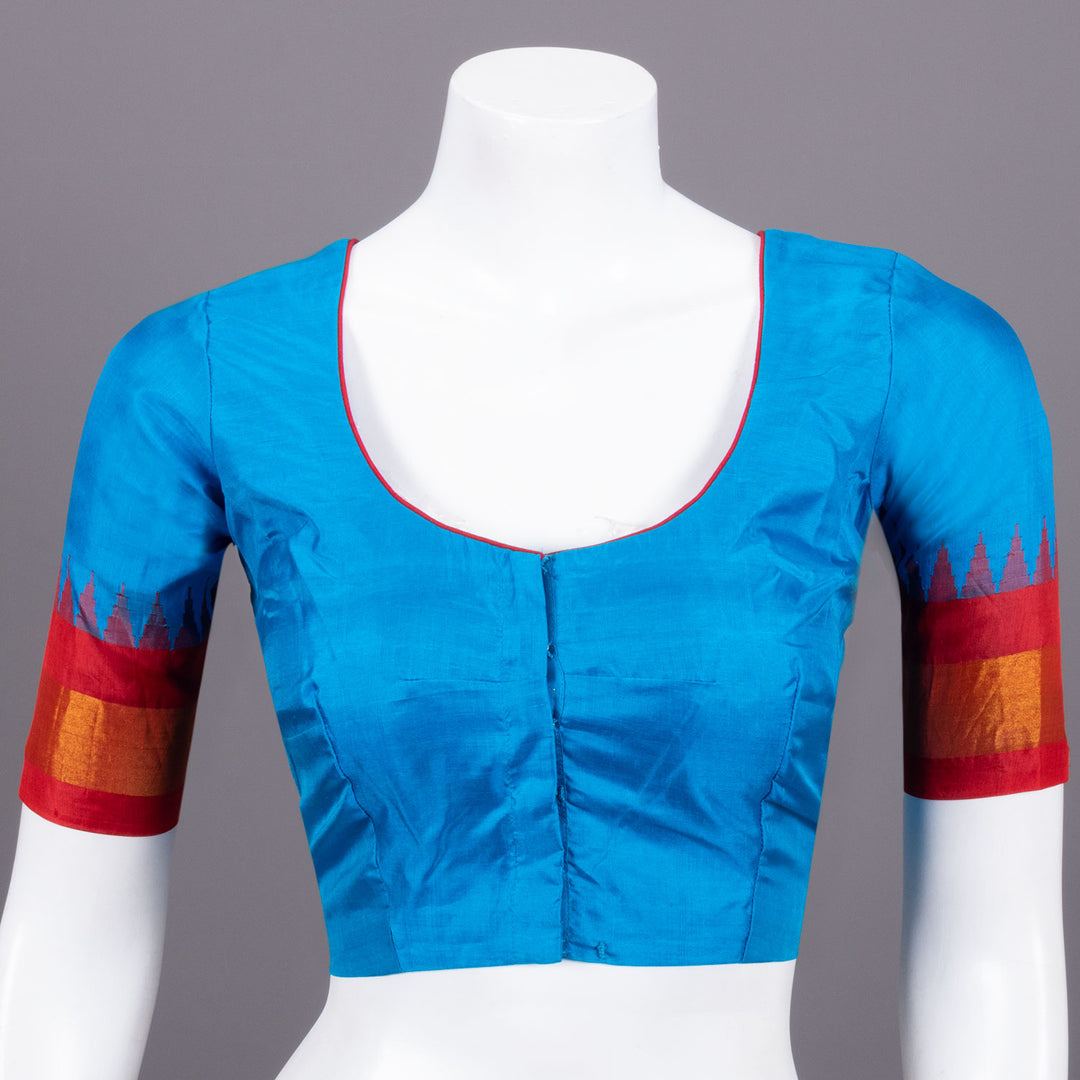 Azure Blue Gadwal Silk Blouse