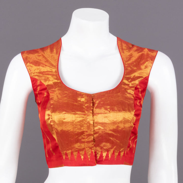 Red Gadwal Silk Blouse 10071443