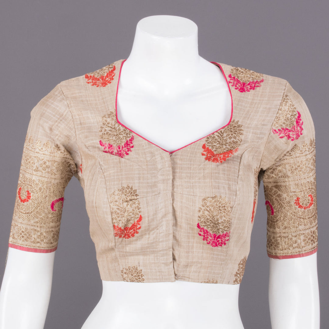 Cream Banarasi Tussar Silk Blouse