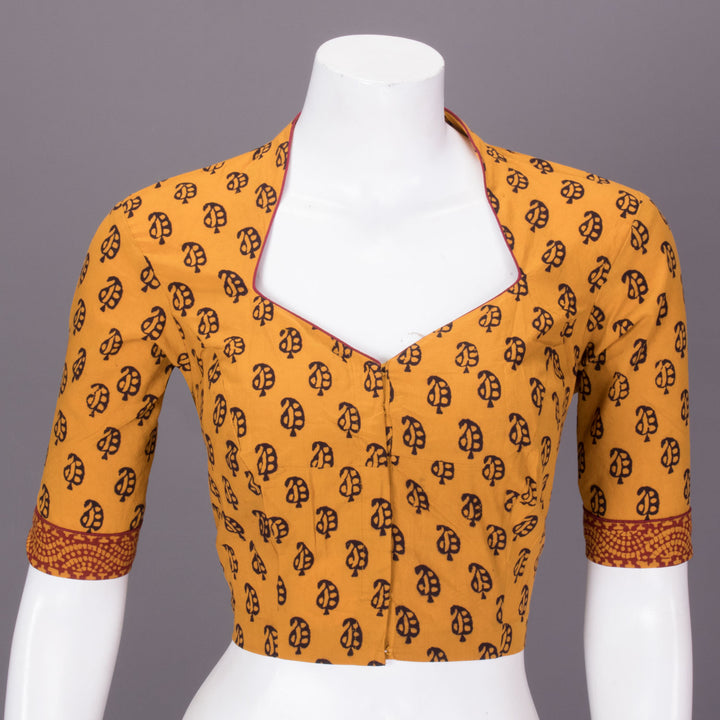 Yellow Bagh Printed Cotton Blouse 10073273