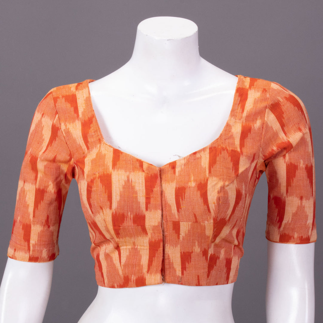 Orange Ikat Cotton Blouse 10073388